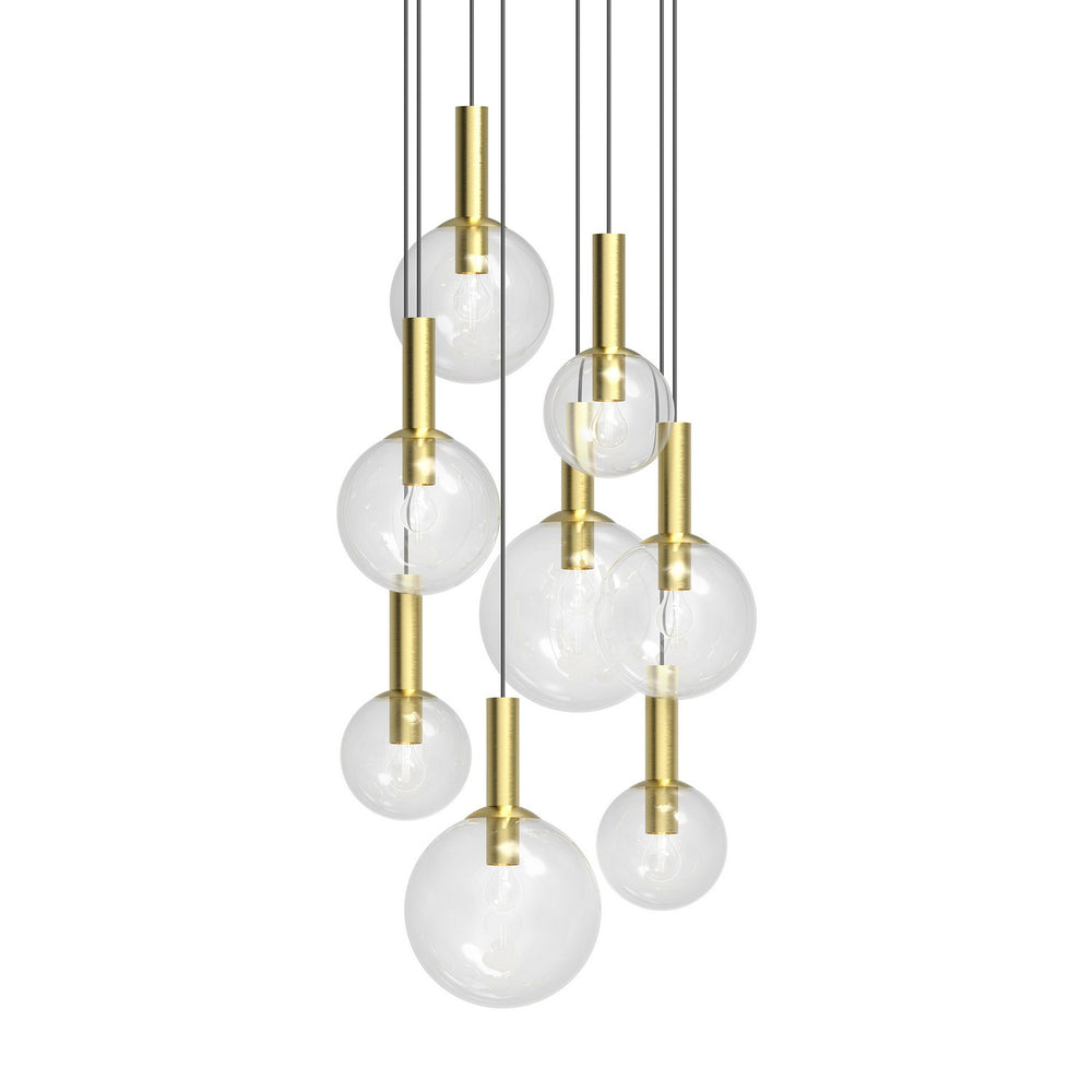 Sonneman Canada - Eight Light Pendant - Bubbles - Satin Brass- Union Lighting Luminaires Decor