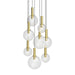 Sonneman Canada - Eight Light Pendant - Bubbles - Satin Brass- Union Lighting Luminaires Decor