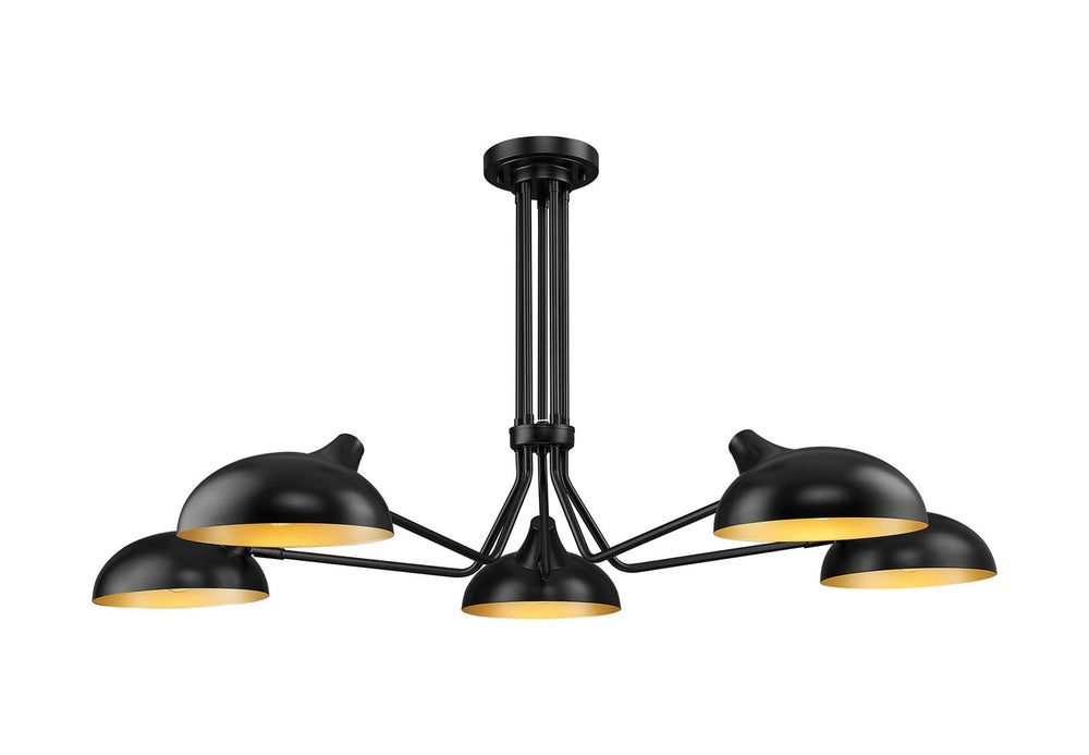 Z-Lite Canada - Five Light Semi Flush Mount - Bellamy - Matte Black- Union Lighting Luminaires Decor