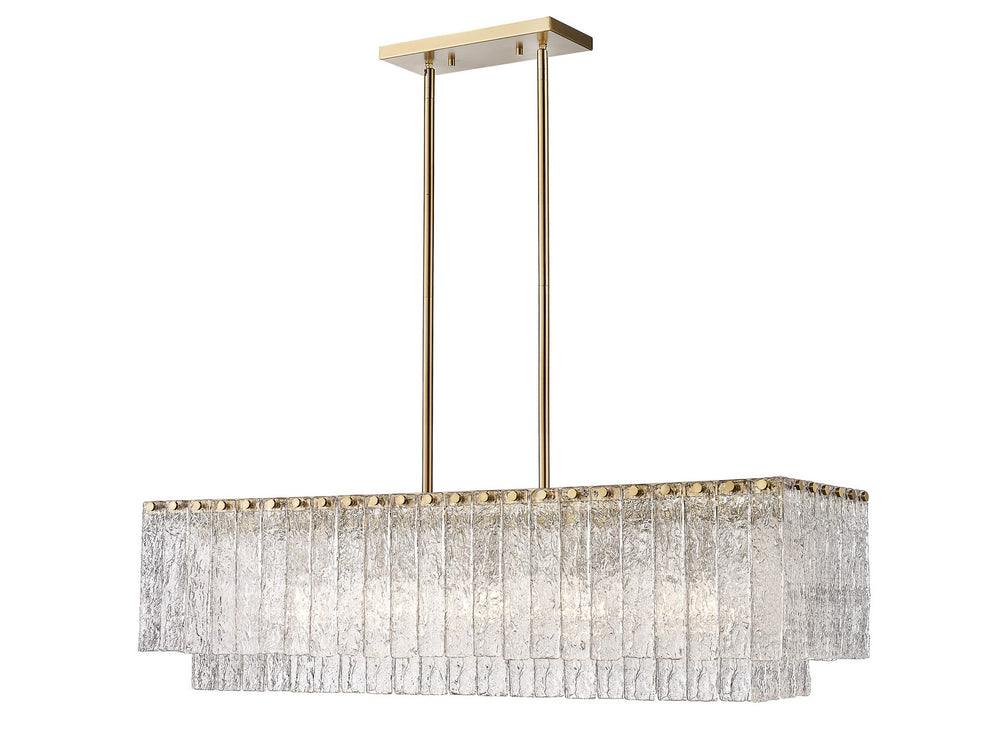 Z-Lite Canada - Five Light Linear Chandelier - Glacier - Modern Gold- Union Lighting Luminaires Decor
