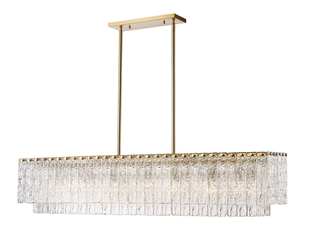 Z-Lite Canada - Seven Light Linear Chandelier - Glacier - Modern Gold- Union Lighting Luminaires Decor