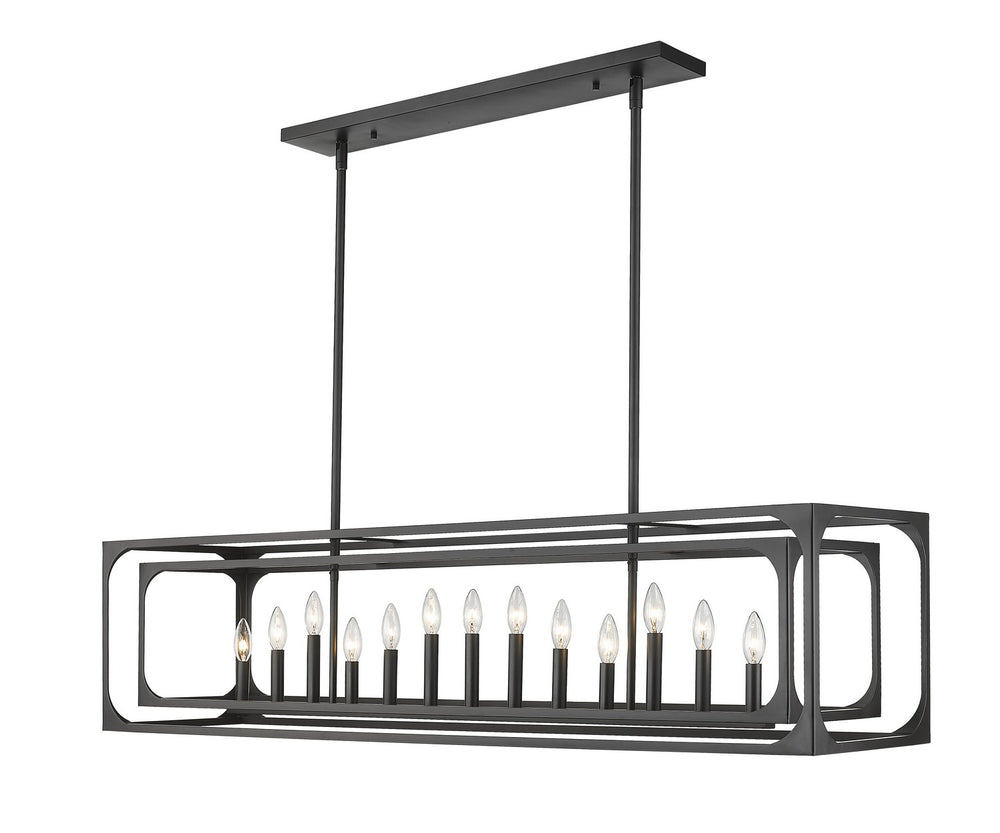 Z-Lite Canada - 13 Light Linear Chandelier - Easton - Matte Black- Union Lighting Luminaires Decor
