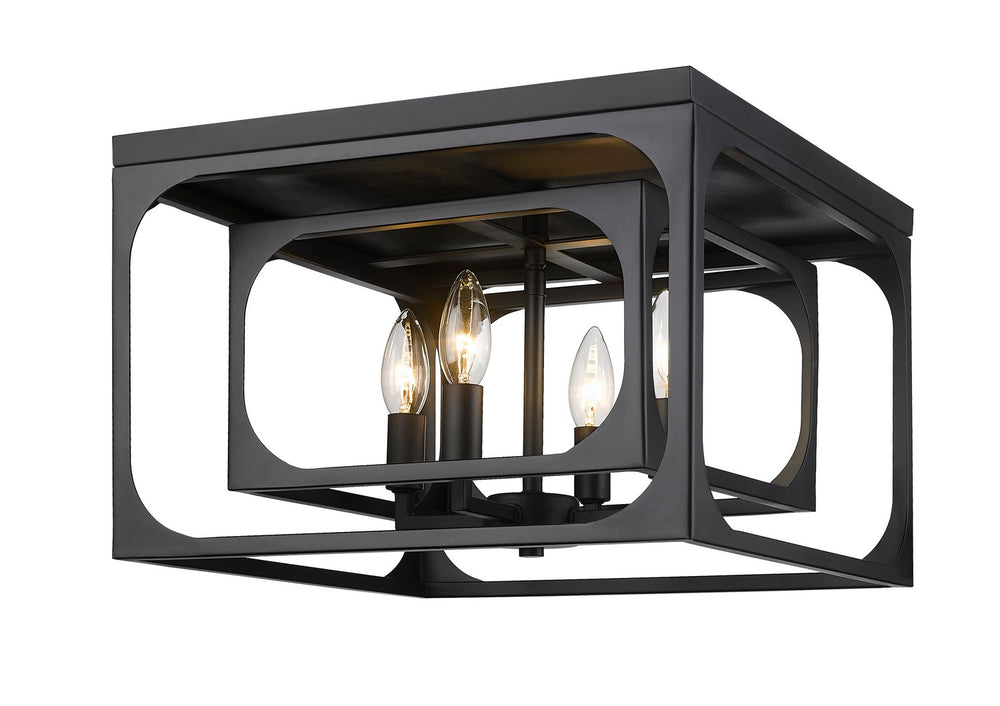 Z-Lite Canada - Four Light Flush Mount - Easton - Matte Black- Union Lighting Luminaires Decor