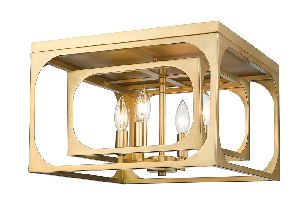 Z-Lite Canada - Four Light Flush Mount - Easton - Rubbed Brass- Union Lighting Luminaires Decor