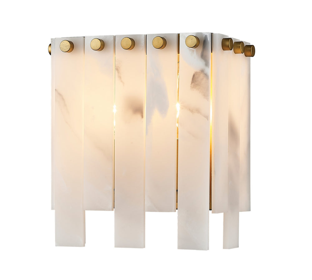 Z-Lite Canada - Two Light Wall Sconce - Viviana - Rubbed Brass- Union Lighting Luminaires Decor