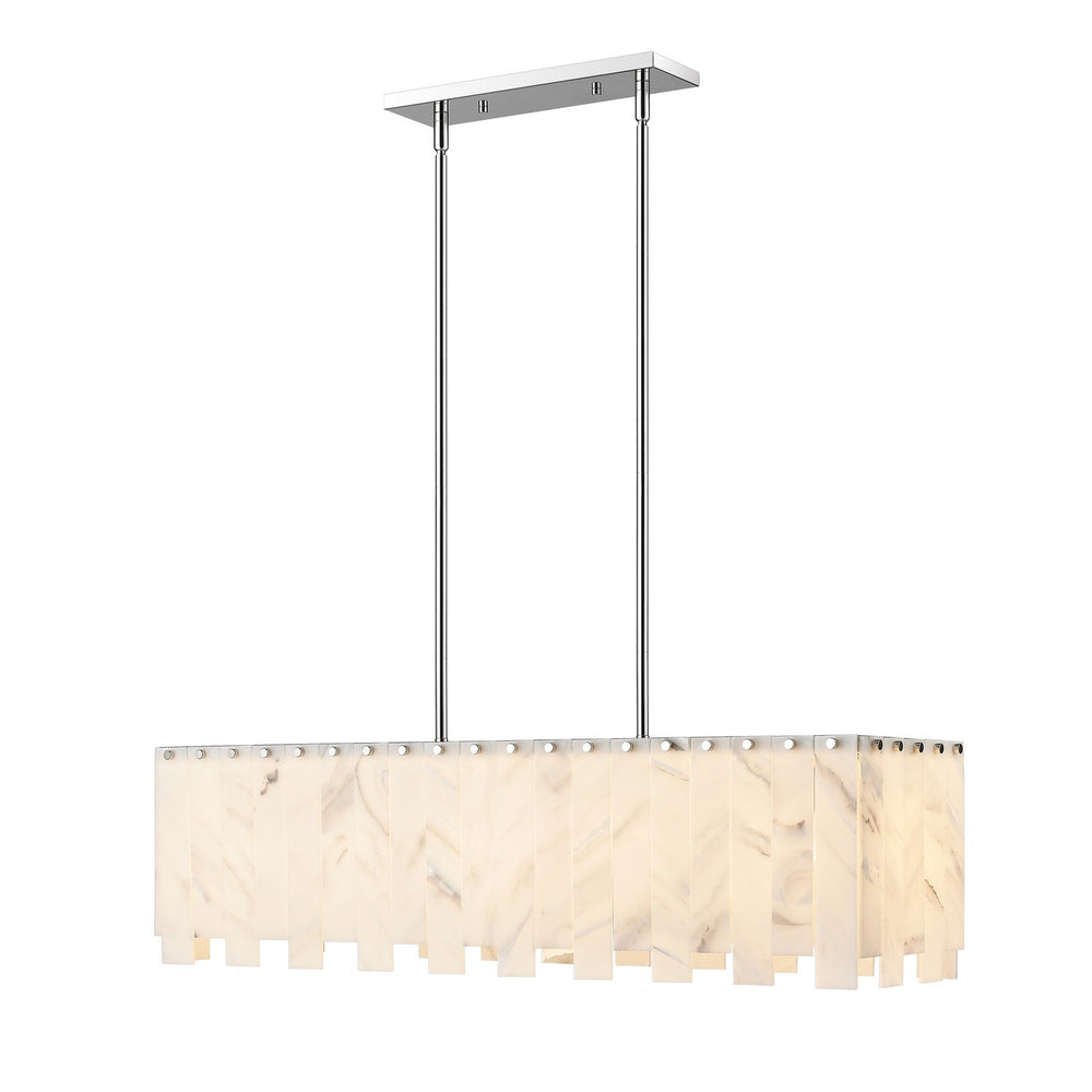 Z-Lite Canada - Five Light Linear Chandelier - Viviana - Polished Nickel- Union Lighting Luminaires Decor