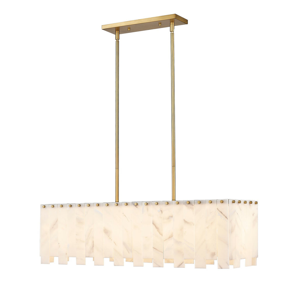 Z-Lite Canada - Five Light Linear Chandelier - Viviana - Rubbed Brass- Union Lighting Luminaires Decor
