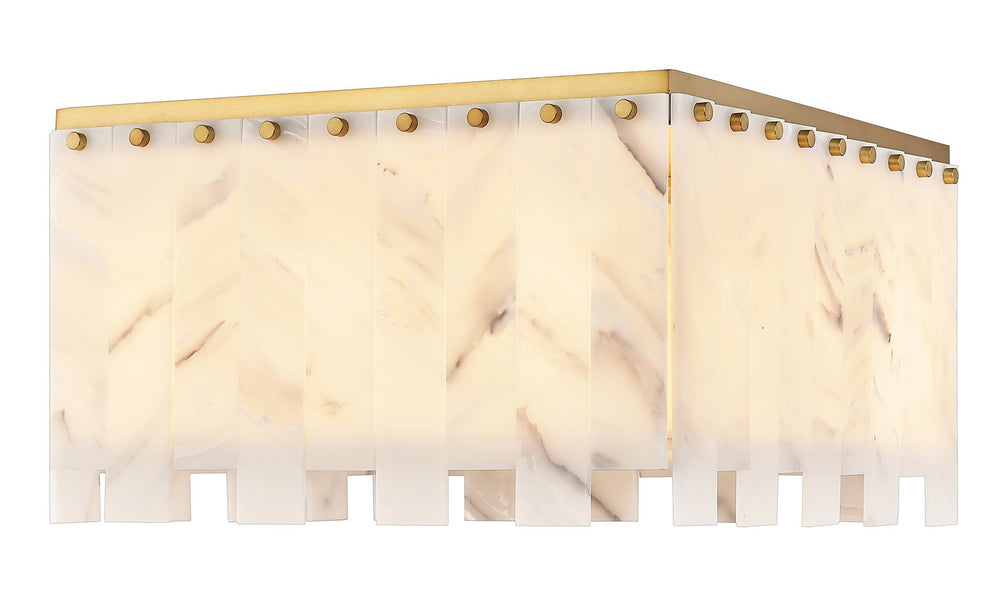 Z-Lite Canada - Nine Light Flush Mount - Viviana - Rubbed Brass- Union Lighting Luminaires Decor