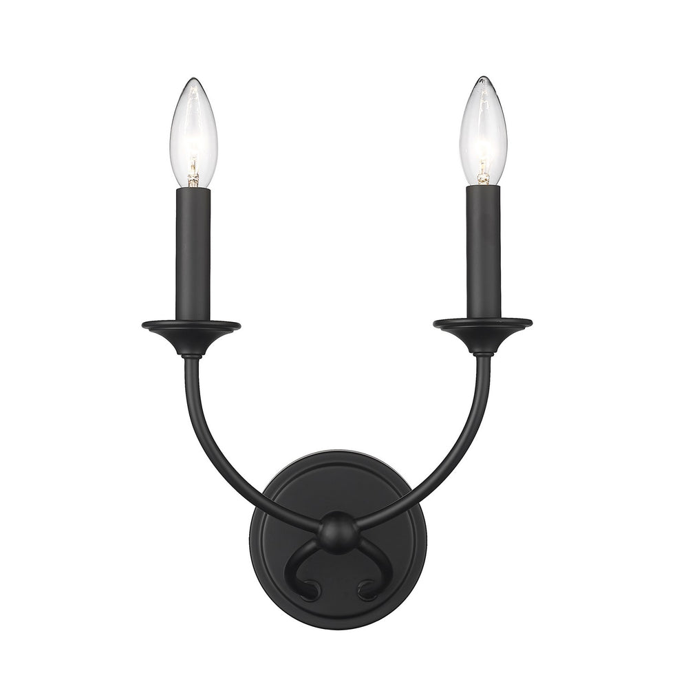 Z-Lite Canada - Two Light Wall Sconce - Arabella - Matte Black- Union Lighting Luminaires Decor