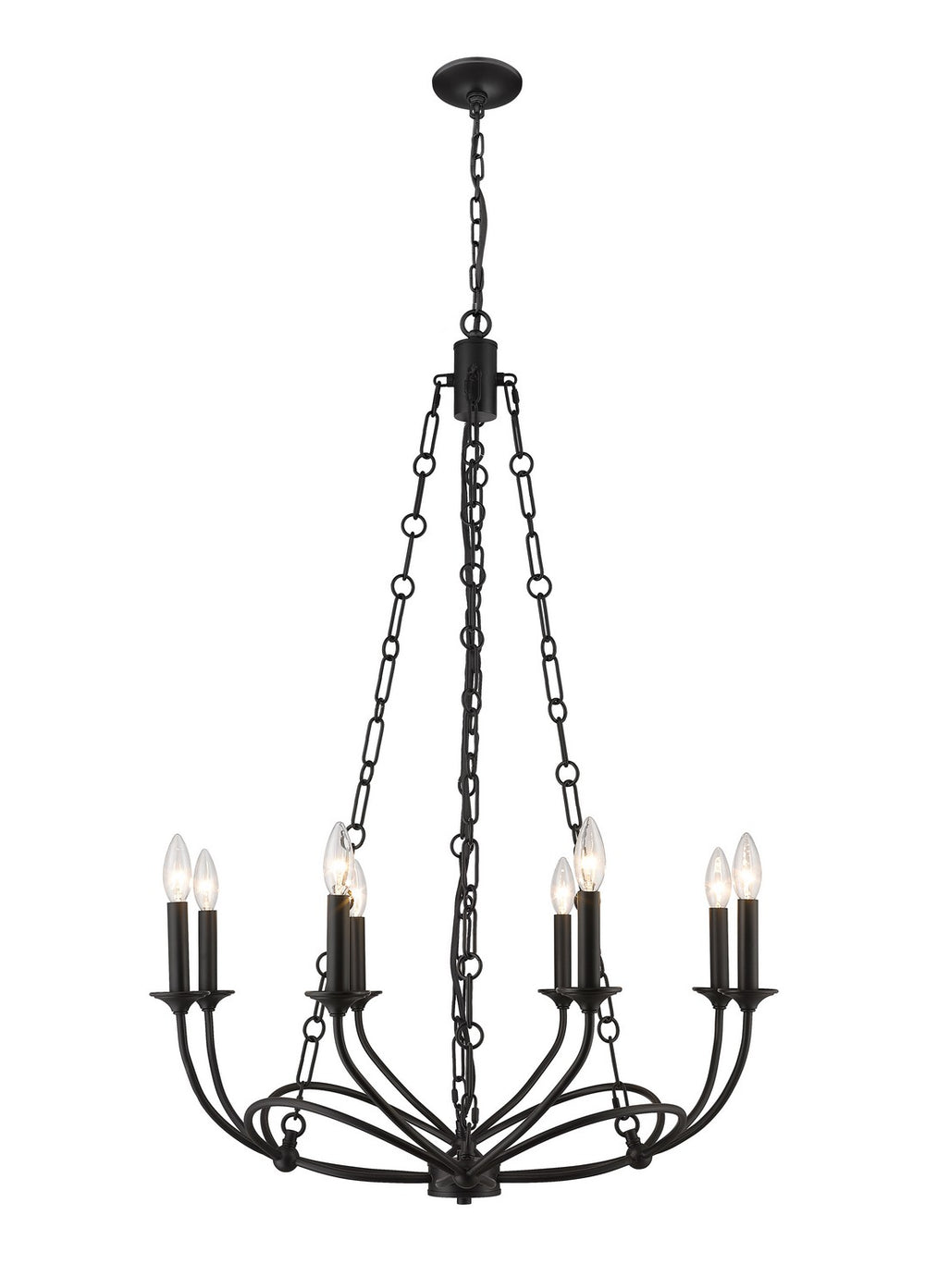 Z-Lite Canada - Eight Light Chandelier - Arabella - Matte Black- Union Lighting Luminaires Decor