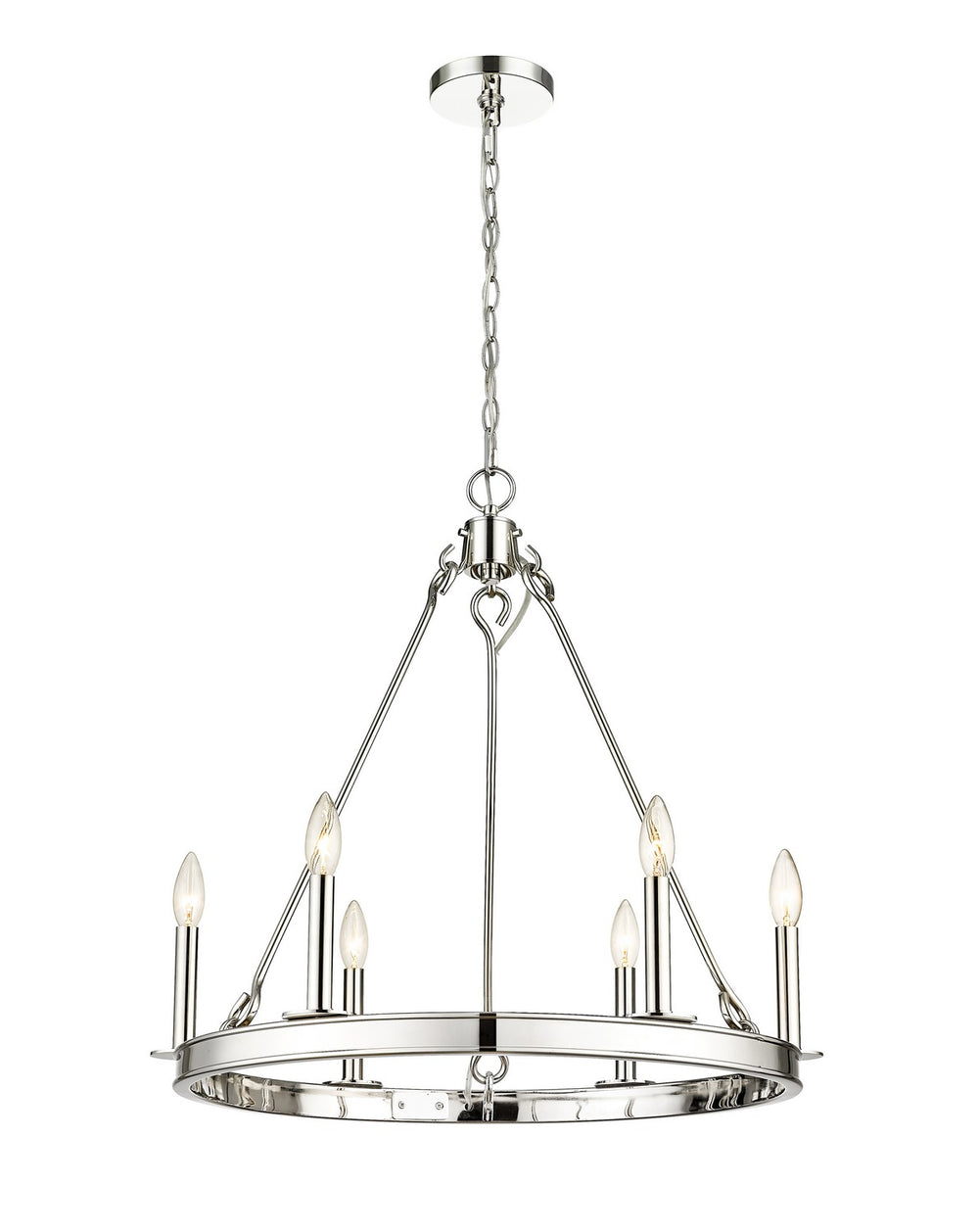 Z-Lite Canada - Six Light Chandelier - Barclay - Polished Nickel- Union Lighting Luminaires Decor