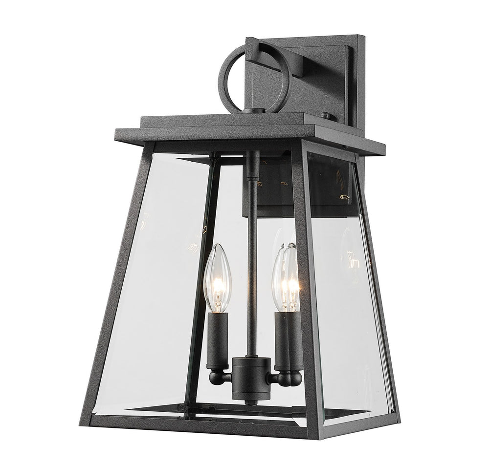 Z-Lite Canada - Two Light Outdoor Wall Sconce - Broughton - Black- Union Lighting Luminaires Decor
