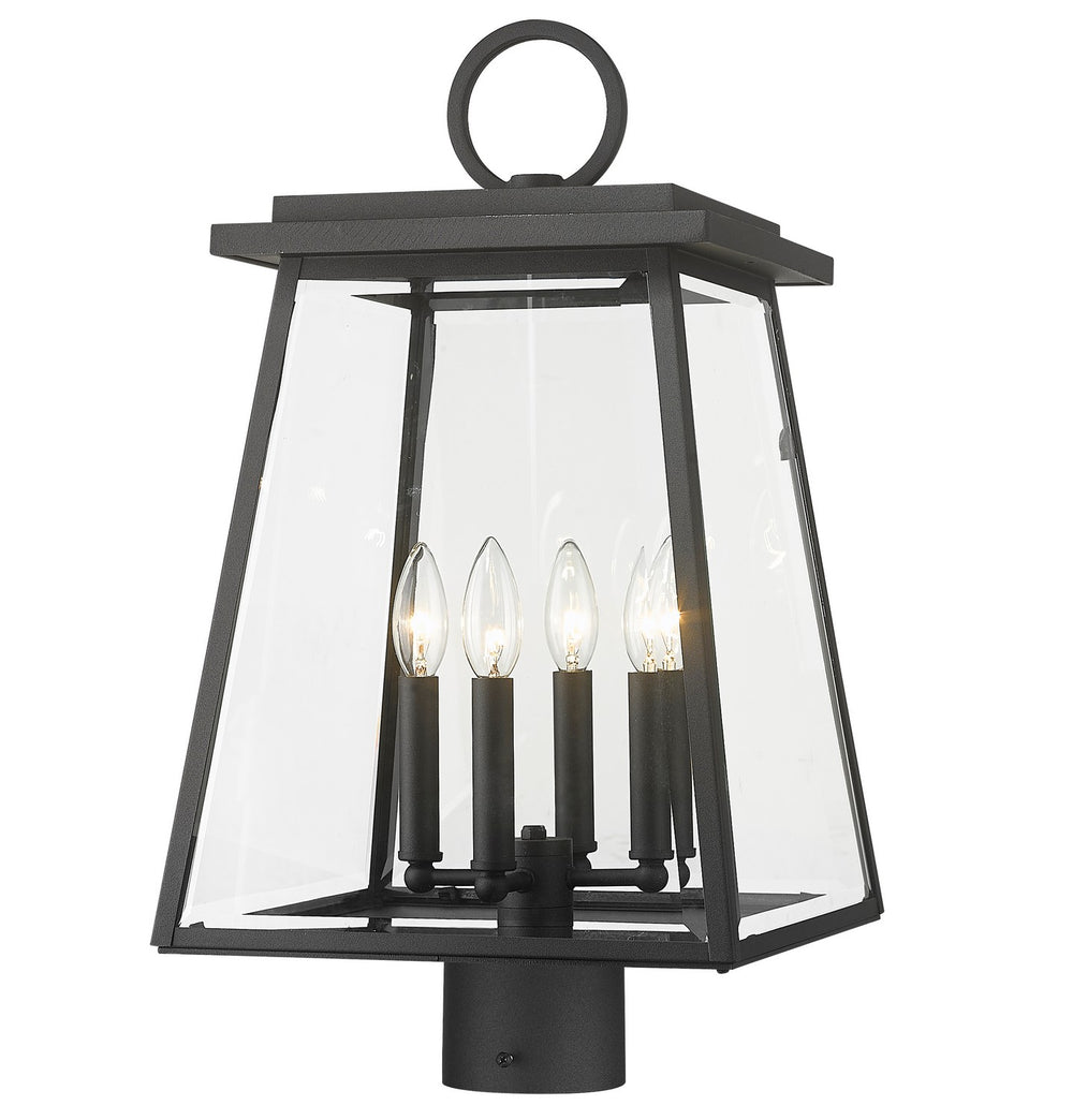 Z-Lite Canada - Four Light Outdoor Post Mount Fixture - Broughton - Black- Union Lighting Luminaires Decor