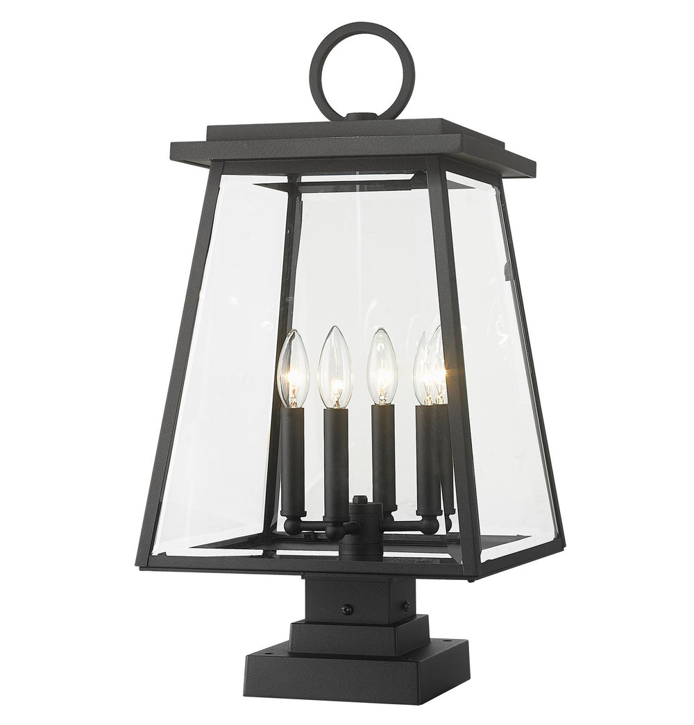 Z-Lite Canada - Four Light Outdoor Pier Mounted Fixture - Broughton - Black- Union Lighting Luminaires Decor