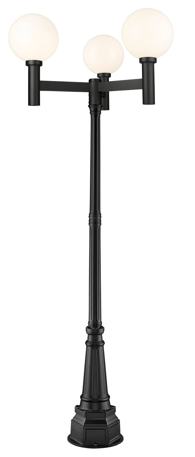 Z-Lite Canada - Three Light Outdoor Post Mounted Fixture - Laurent - Black- Union Lighting Luminaires Decor