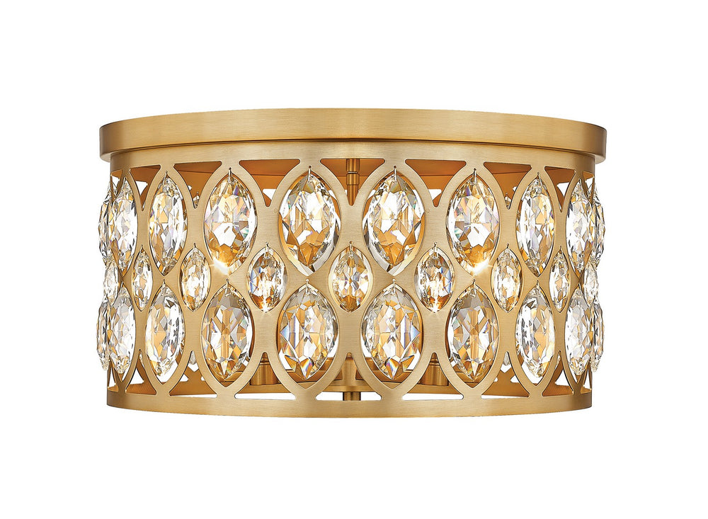 Z-Lite Canada - Five Light Flush Mount - Dealey - Heirloom Brass- Union Lighting Luminaires Decor
