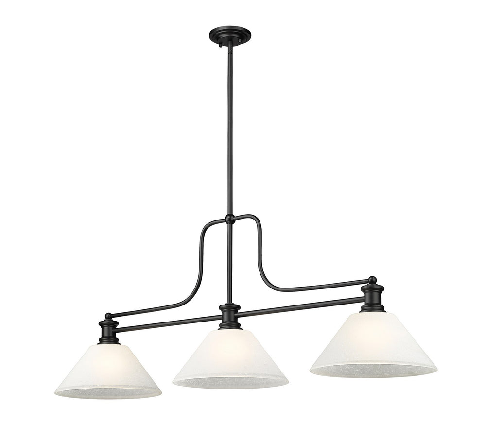 Z-Lite Canada - Three Light Billiard - Melange - Matte Black- Union Lighting Luminaires Decor