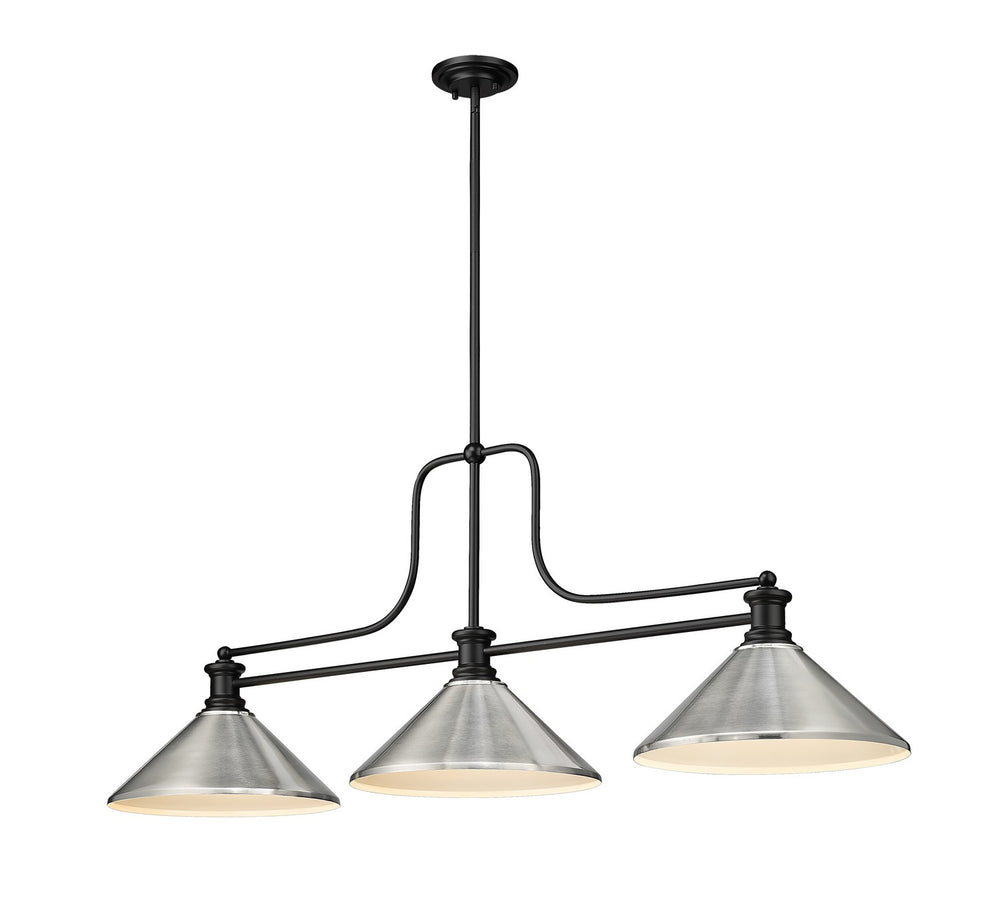 Z-Lite Canada - Three Light Billiard - Melange - Matte Black- Union Lighting Luminaires Decor