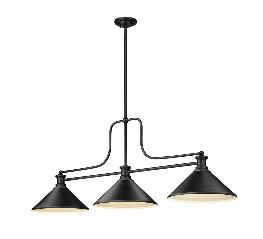 Z-Lite Canada - Three Light Billiard - Melange - Matte Black- Union Lighting Luminaires Decor