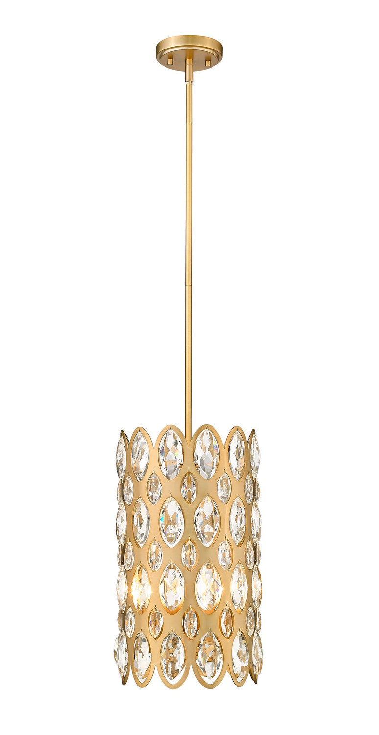 Z-Lite Canada - Three Light Pendant - Dealey - Heirloom Brass- Union Lighting Luminaires Decor