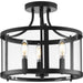 Progress Canada - Three Light Semi Flush Mount - Gilliam - Matte Black- Union Lighting Luminaires Decor