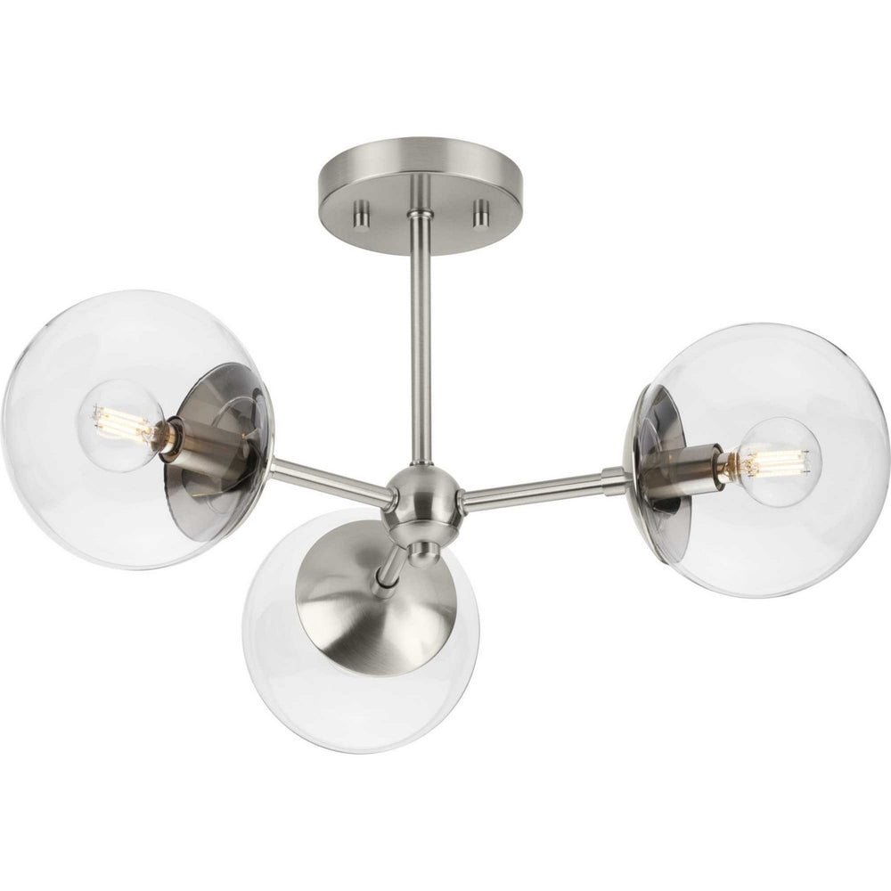 Progress Canada - Three Light Flush Mount - Atwell - Brushed Nickel- Union Lighting Luminaires Decor