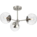 Progress Canada - Three Light Flush Mount - Atwell - Brushed Nickel- Union Lighting Luminaires Decor
