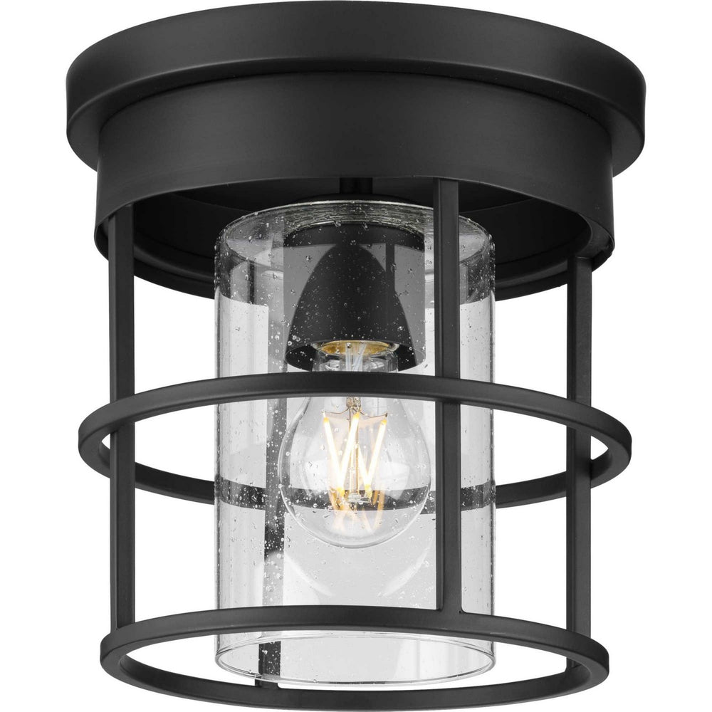 Progress Canada - One Light Flush Mount - Burgess - Matte Black- Union Lighting Luminaires Decor