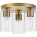 Progress Canada - Three Light Flush Mount - Cofield - Vintage Brass- Union Lighting Luminaires Decor
