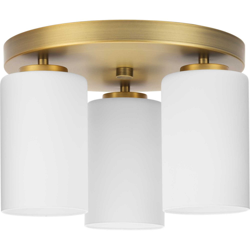 Progress Canada - Three Light Flush Mount - Cofield - Vintage Brass- Union Lighting Luminaires Decor