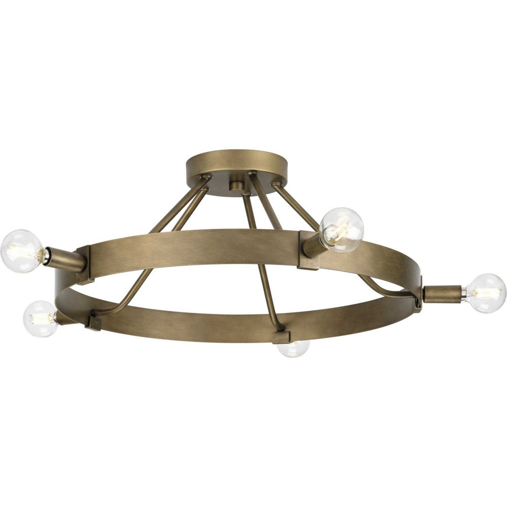 Progress Canada - Five Light Semi Flush Mount - Breckenridge - Aged Bronze- Union Lighting Luminaires Decor
