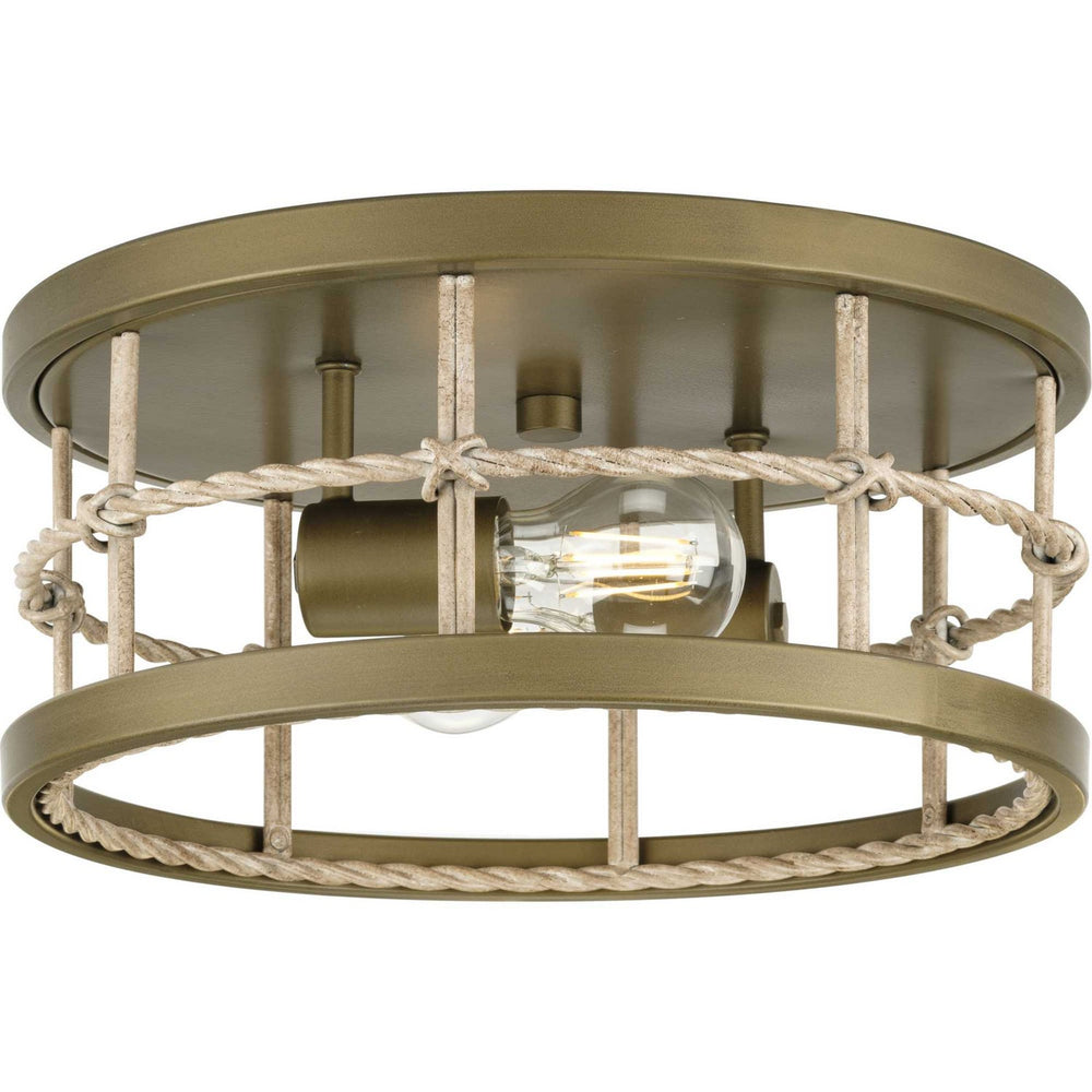 Progress Canada - Two Light Flush Mount - Lattimore - Aged Brass- Union Lighting Luminaires Decor