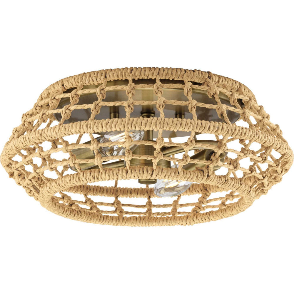 Progress Canada - Two Light Flush Mount - Laila - Vintage Brass- Union Lighting Luminaires Decor