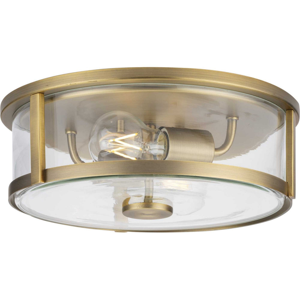 Progress Canada - Two Light Flush Mount - Gilliam - Vintage Brass- Union Lighting Luminaires Decor