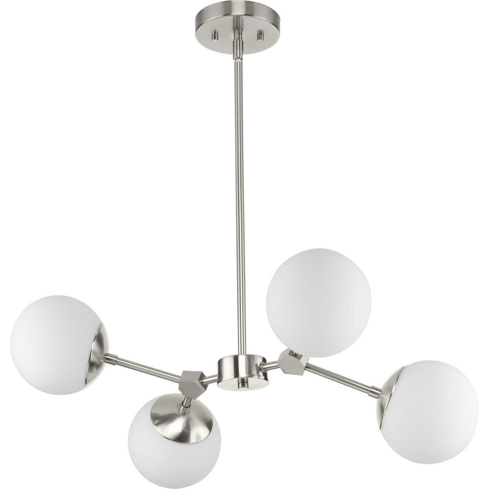 Progress Canada - Four Light Chandelier - Haas - Brushed Nickel- Union Lighting Luminaires Decor