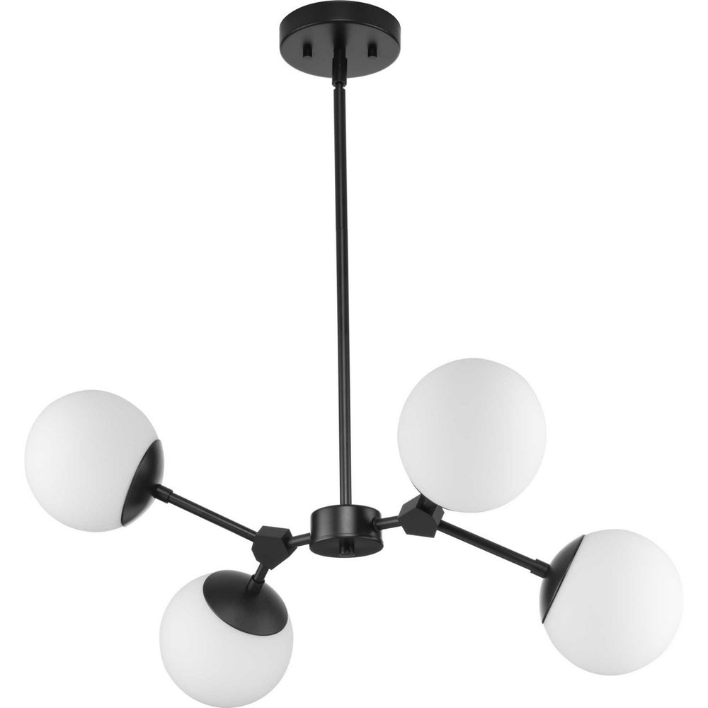 Progress Canada - Four Light Chandelier - Haas - Matte Black- Union Lighting Luminaires Decor