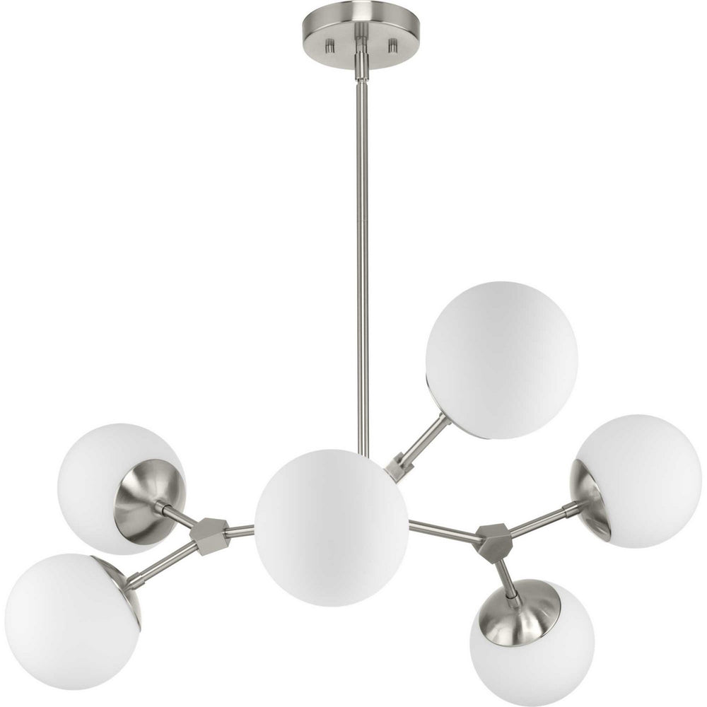 Progress Canada - Six Light Chandelier - Haas - Brushed Nickel- Union Lighting Luminaires Decor