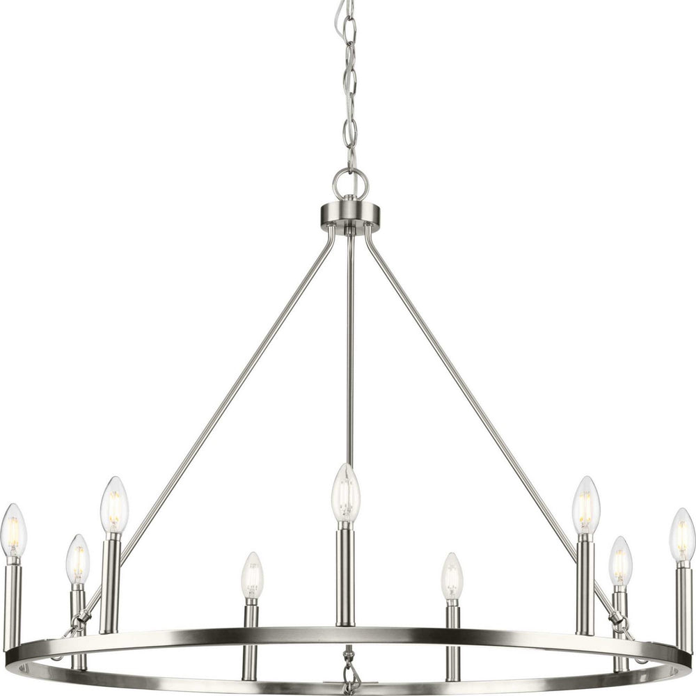Progress Canada - Nine Light Chandelier - Gilliam - Brushed Nickel- Union Lighting Luminaires Decor