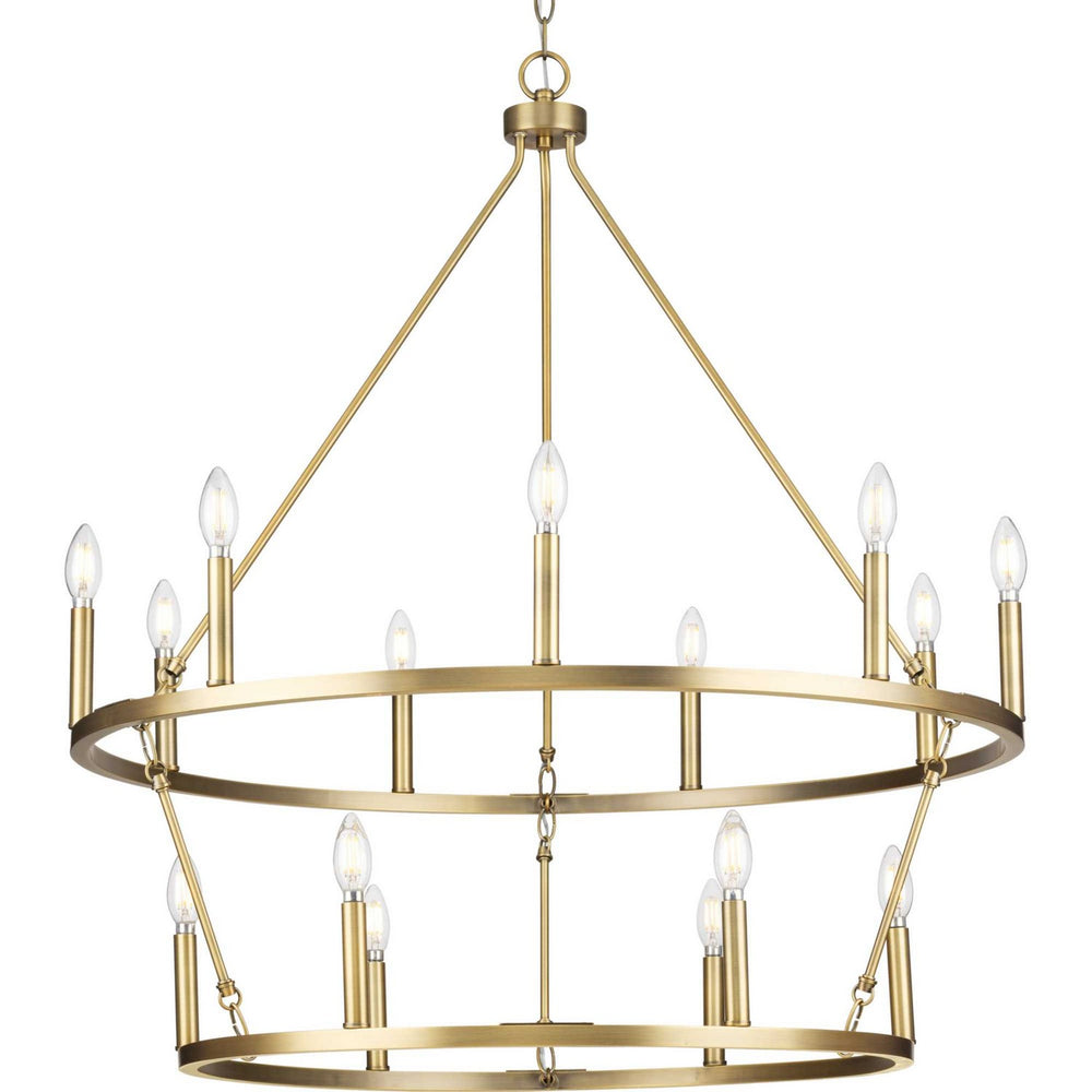 Progress Canada - 15 Light Chandelier - Gilliam - Vintage Brass- Union Lighting Luminaires Decor