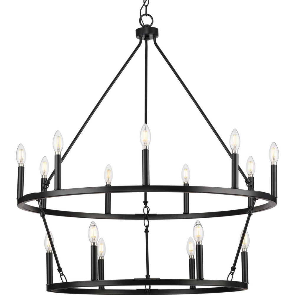 Progress Canada - 15 Light Chandelier - Gilliam - Matte Black- Union Lighting Luminaires Decor