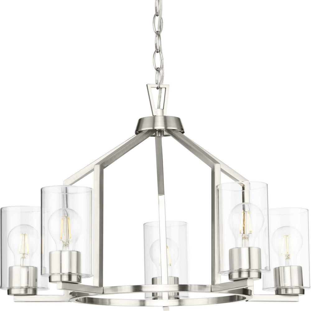 Progress Canada - Five Light Chandelier - Goodwin - Brushed Nickel- Union Lighting Luminaires Decor