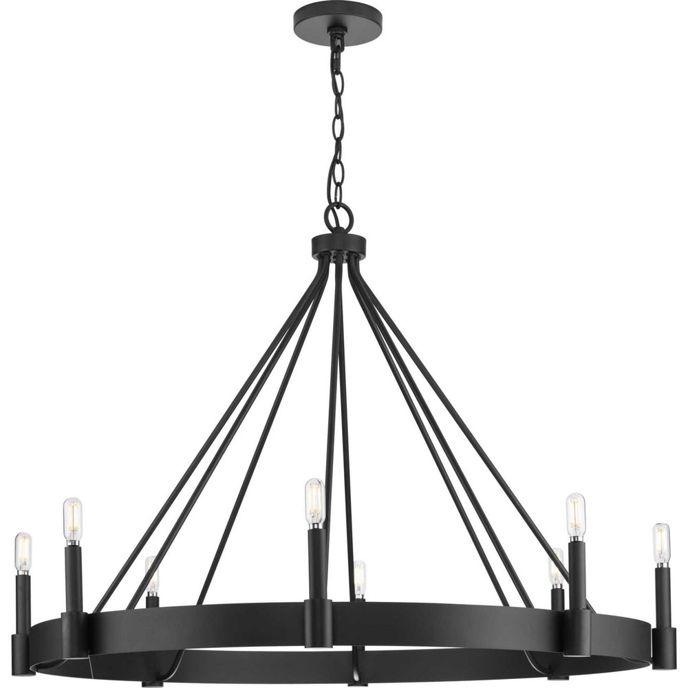 Progress Canada - Eight Light Chandelier - Breckenridge - Matte Black- Union Lighting Luminaires Decor