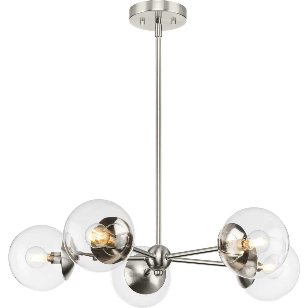 Progress Canada - Five Light Chandelier - Atwell - Brushed Nickel- Union Lighting Luminaires Decor