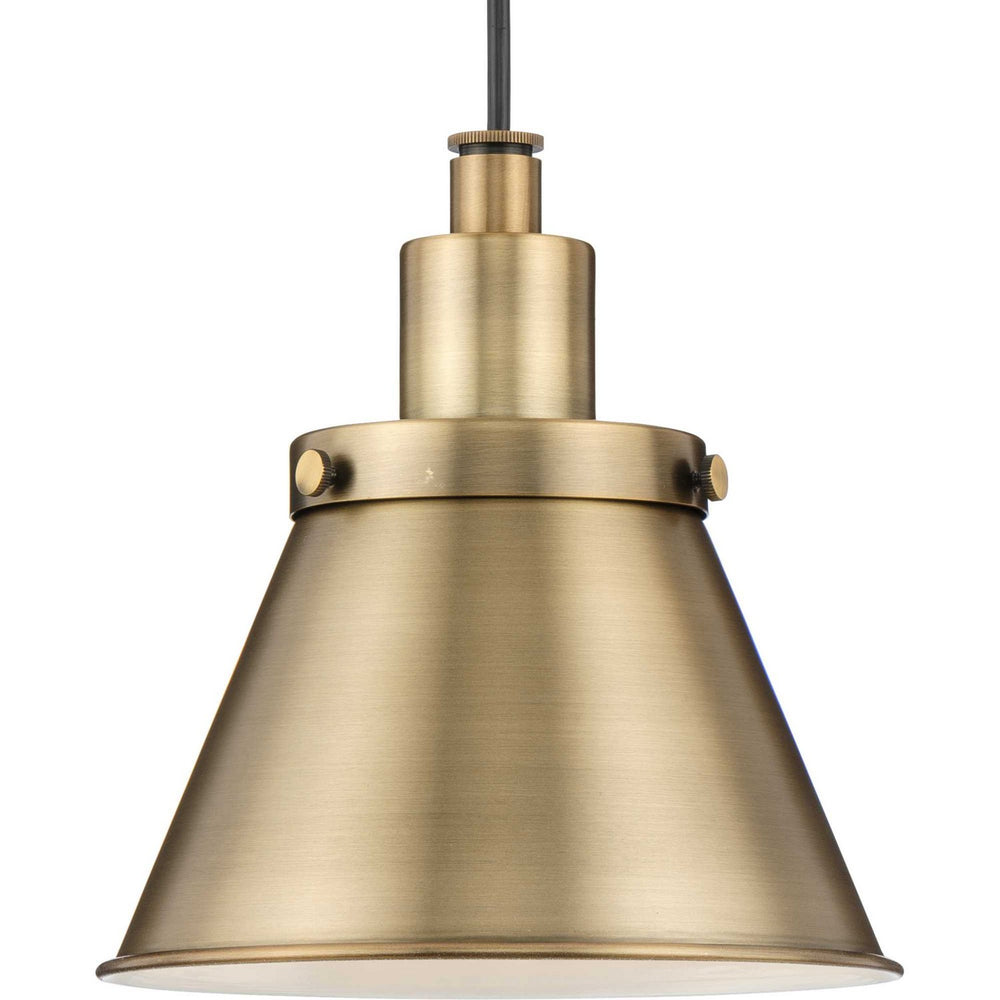 Progress Canada - One Light Pendant - Hinton - Vintage Brass- Union Lighting Luminaires Decor