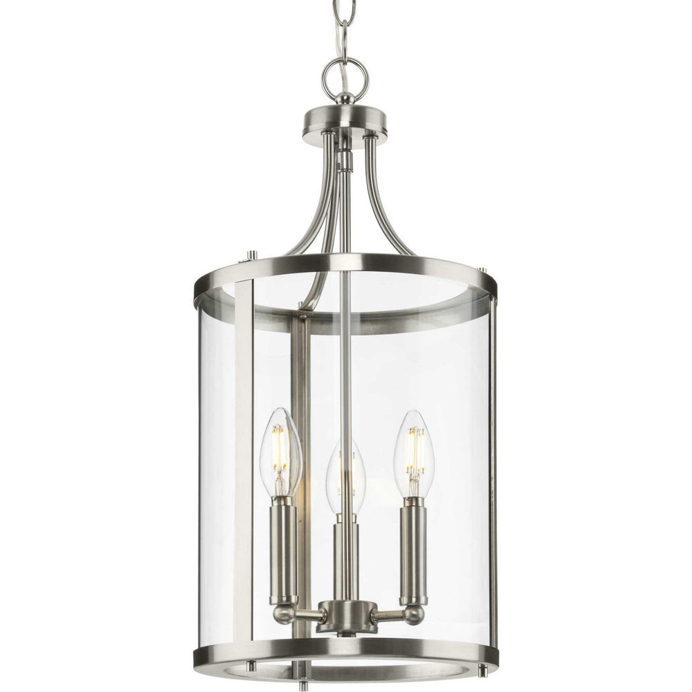 Progress Canada - Three Light Hall & Foyer Light - Gilliam - Brushed Nickel- Union Lighting Luminaires Decor