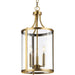 Progress Canada - Three Light Hall & Foyer Light - Gilliam - Vintage Brass- Union Lighting Luminaires Decor
