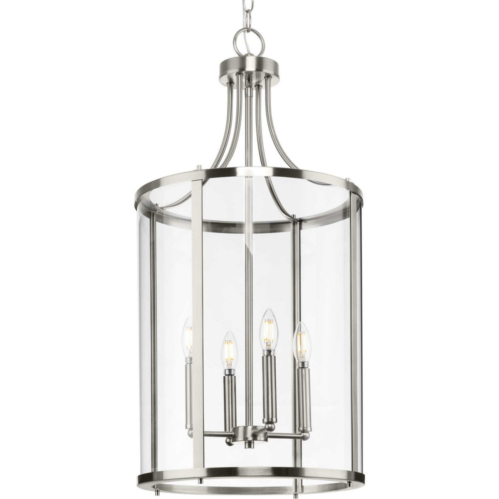 Progress Canada - Four Light Hall & Foyer Light - Gilliam - Brushed Nickel- Union Lighting Luminaires Decor