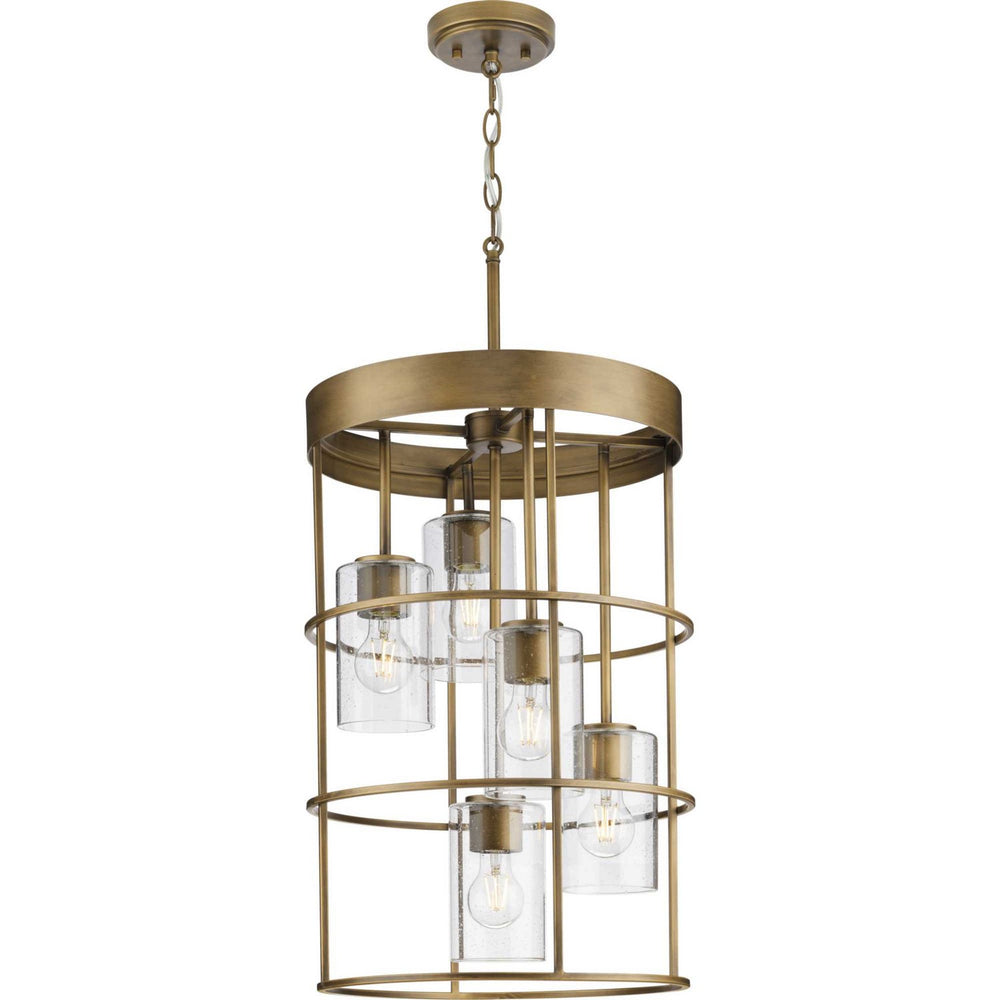 Progress Canada - Five Light Hall & Foyer Light - Burgess - Aged Bronze- Union Lighting Luminaires Decor