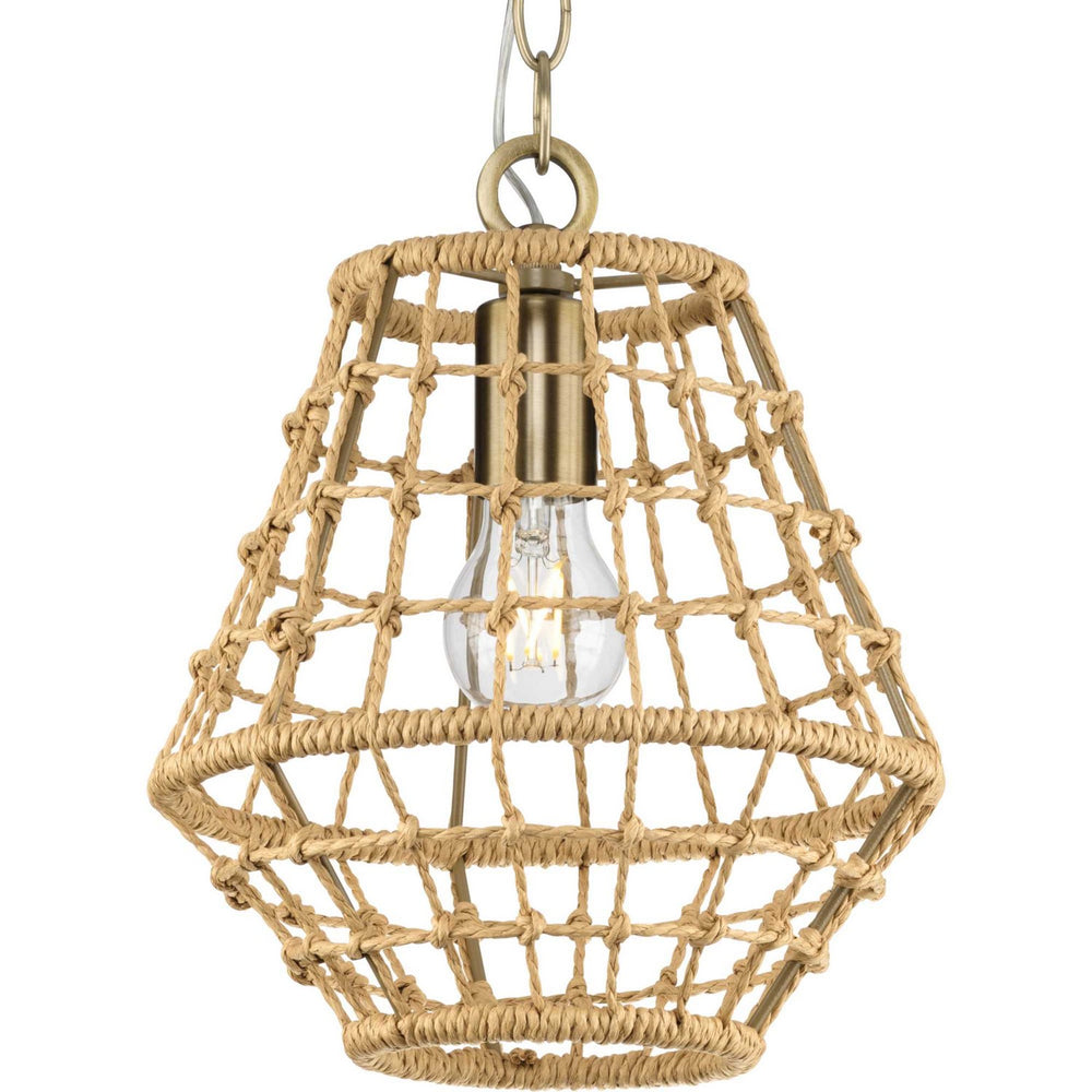Progress Canada - One Light Pendant - Laila - Vintage Brass- Union Lighting Luminaires Decor