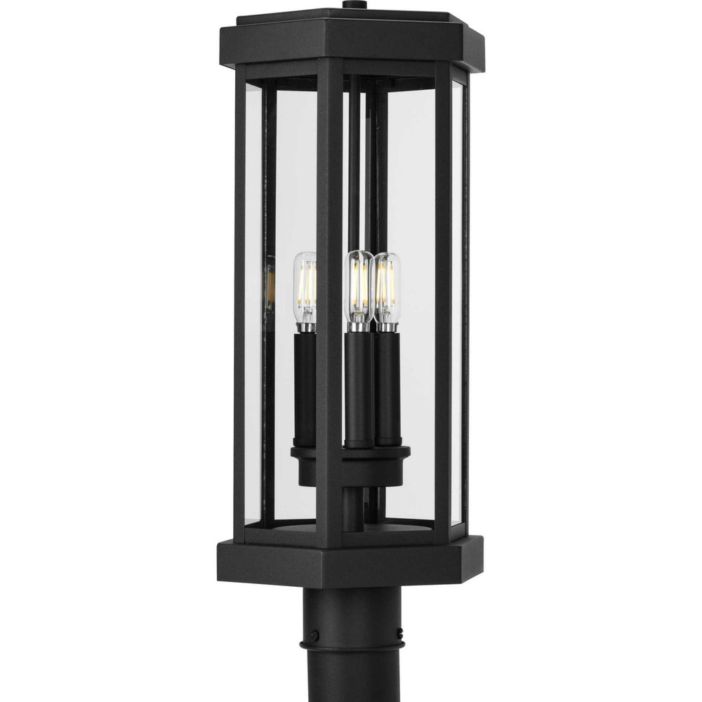 Progress Canada - Three Light Outdoor Post Lantern - Ramsey - Black- Union Lighting Luminaires Decor